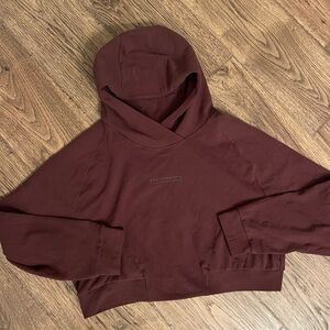 Alphalete Maroon Women’s Sweatshirt Pullover Cropped Hoodie Size Small